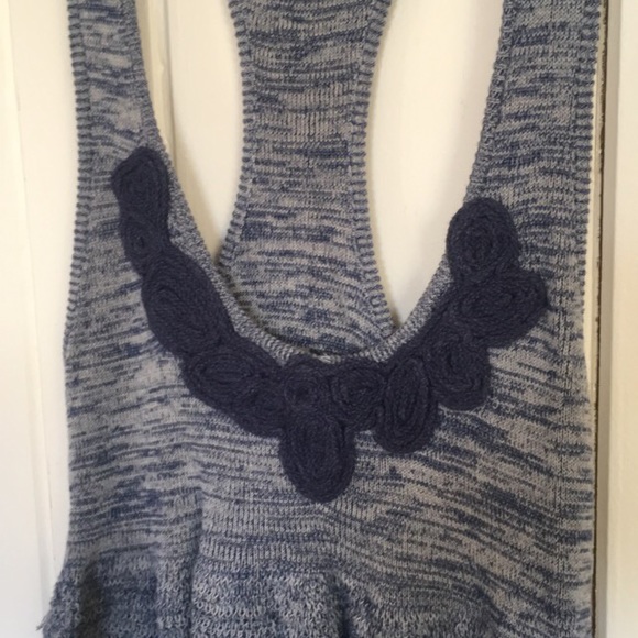 Free People blue sweater racer back tunic - Picture 2 of 2